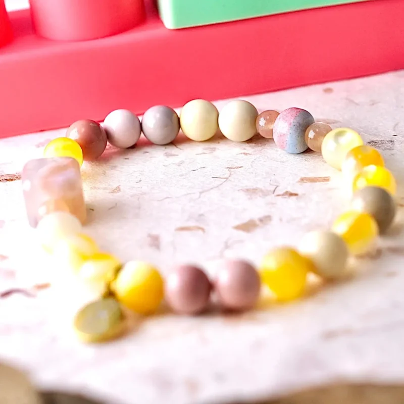 典藏原創｜蜜糖果香：小朋友的純粹光彩｜黃金貝 x 阿拉善 x 櫻花瑪瑙