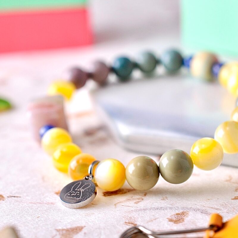 典藏原創｜蜜糖果香：小朋友的純粹光彩｜黃金貝 x 阿拉善 x 櫻花瑪瑙