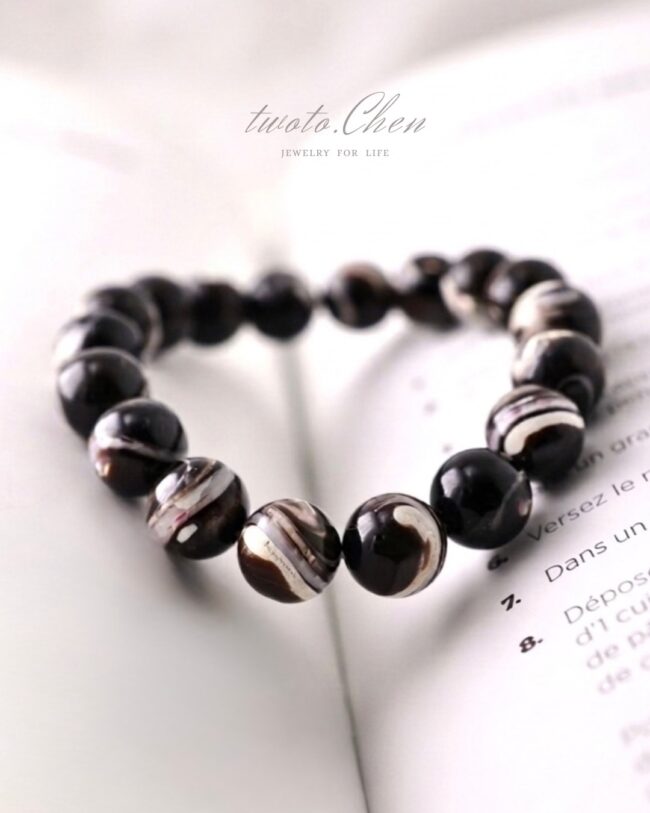 嚴選單品｜黑貝母 手鏈：深海虹彩與心靈定錨